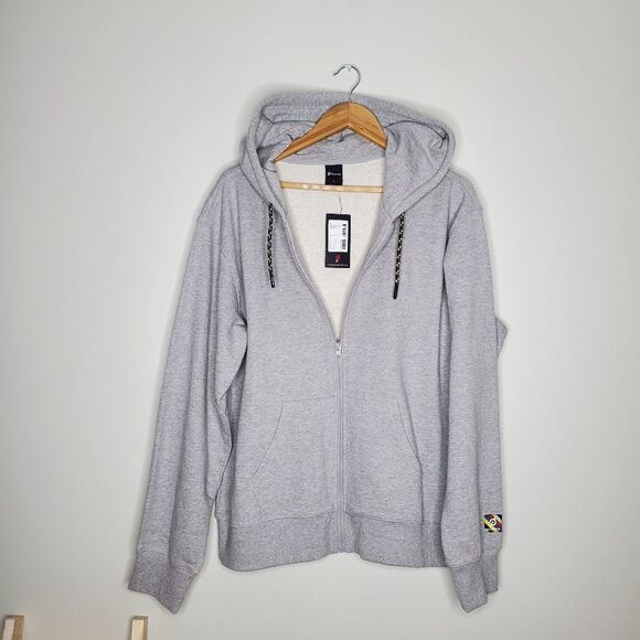 Peloton light gray zip up hoodie unisex with logo on back size large - Picture 2 of 10